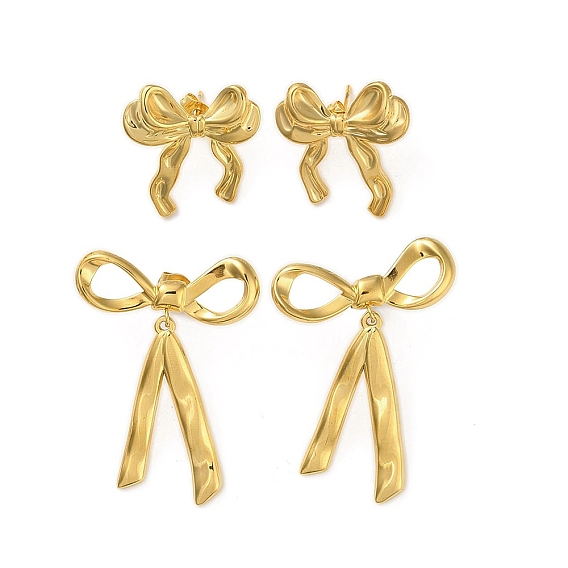 Серьги нержавеющей стали, бантом