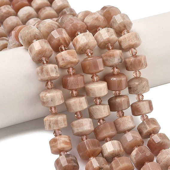 Натуральный Sunstone бисер пряди, граненые, диск, Heishi бусы, с бисером