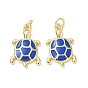 Brass Enamel Pendants, Tortoise Charms, Long-Lasting Plated, Rack Plating, Lead Free & Cadmium Free