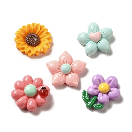 Opaque Resin Decoden Cabochons, Flower