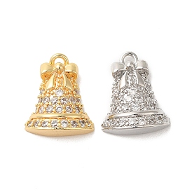 Латунные микро проложить кубического циркония прелести, Рождественский колокольчик