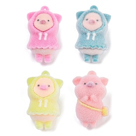 Кулоны из флокированной смолы, свинья