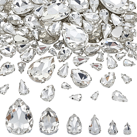 120Шитье со стразами, многожильных ссылки, стекло горный хрусталь, с латунными зубцами в платиновых тонах, слеза