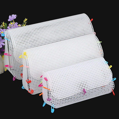 DIY Rectangle-shaped Plastic Mesh Canvas Sheet, for Knitting Bag Crochet Projects Accessories