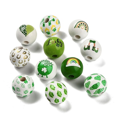 Серия ко дню святого патрика печатные деревянные европейские бусины схима