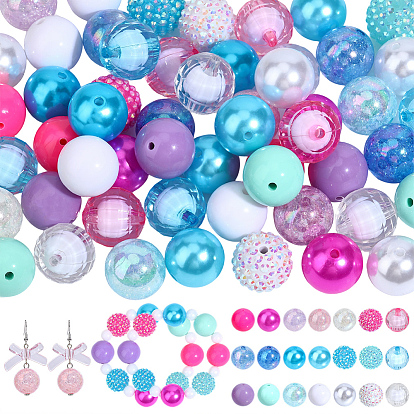 Наборы фурнитуры из круглых смоляных стразов, акрила и АБС-пластика, имитирующих жемчуг.