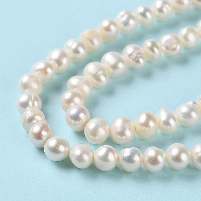 Natural Cultured Freshwater Pearl Beads Strands, Potato, Grade 3A