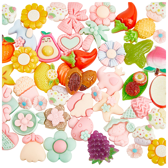 100 шт. Кабошоны из непрозрачной смолы, разнообразные