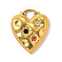 Кованые 304 подвески из нержавеющей стали со стразами, сердце со звездным шармом, ионное покрытие (ip), долговечный