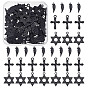 48Pcs 3 Style Alloy Pendants, Star & Wing & Cross
