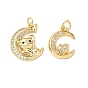 Латунные микро проложить кубического циркония подвески, без кадмия и без свинца, луна, с целью перехода в кольце, реальный 18 k позолоченный