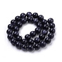 Synthetic Blue Goldstone Beads Strands, Round