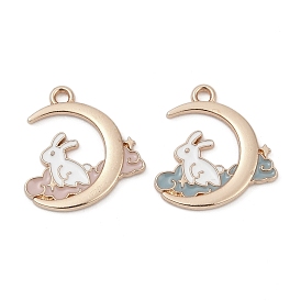 Панданы из сплава эмали, золотой свет, луна с шармом кролика