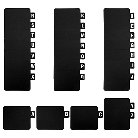 52шт. разделителей для папок из полипропиленового пластика, Вкладка индексной страницы для планировщика, блокнота и переплетных листов, прямоугольник с узором буквы a ~ z