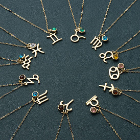 Ожерелья из сплава созвездий со стразами для женщин и мужчин, золотые