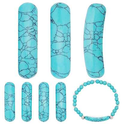 6шт. подвески-соединители из драгоценных камней, звенья изогнутого прямоугольника