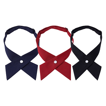 3шт. 3 цветной полиэстеровый регулируемый женский галстук, предварительно завязанный галстук, для женщин, девушка, ученик