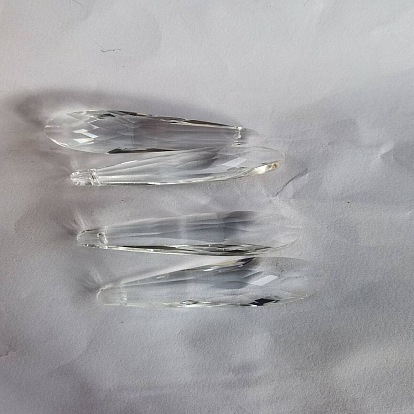 Pendentifs en verre transparent, larme, facette