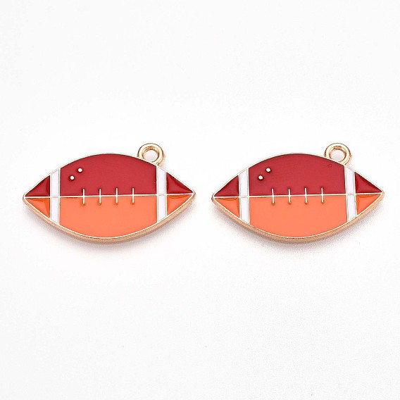 Подвески из эмали и сплава, без свинца и без кадмия, золотые, очарование регби