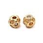 Латунные микро проложить кубического циркония бусы, рондель, без никеля 