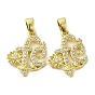 Rack Plating Brass Micro Pave Clear Cubic Zirconia Pendants, with Jump Ring, Long-Lasting Plated, Lead Free & Cadmium Free,Word Charms