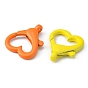 20Pcs Spray Painted Alloy Lobster Claw Clasps, Heart