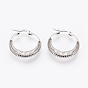 Серьги из 304 нержавеющей стали, гипоаллергенные серьги, с пружиной, Кольцевая форма