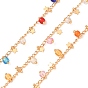 Kette aus Messing- und Glasperlen, Stern, gelötet, mit Spule