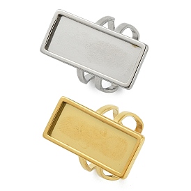 304 компоненты манжетного кольца из нержавеющей стали, Настройки колодки кольцо, прямоугольные, ионное покрытие (ip)