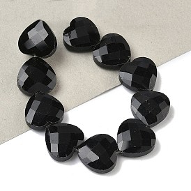 Природные обсидиана бисер нитей, граненые, сердце