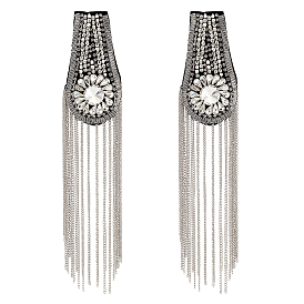 Железные погоны с кисточками, горный хрусталь из сплава пришить нагрудные значки в стиле панк, швейные украшения