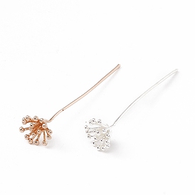 Brass Flower Head Pins, Vintage Decorative for Hair DIY Accessory