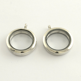 Сплав фоторамка жить памяти с плавающей медальон кулоны, без кадмия и без свинца, с 2 куски стекла кабошонов, плоско-круглые, 35x29x7 мм, отверстие : 4 мм