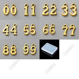 160Pcs 10 Styles Tibetan Style Alloy Pendants, Number 0~9 Charms