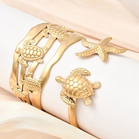 304 женские браслеты-манжеты из нержавеющей стали, реальный 18 k позолоченный, ионное покрытие (ip), долговечный