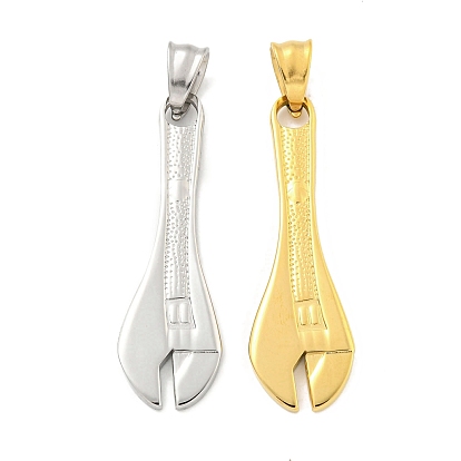 Ion Plating(IP) 304 Stainless Steel Pendants, Wrench Charm