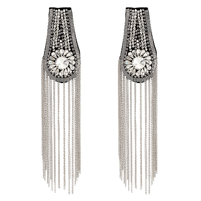 Железные погоны с кисточками, горный хрусталь из сплава пришить нагрудные значки в стиле панк, швейные украшения