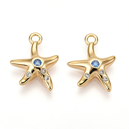 Латунные микро проложить кубического циркония прелести, морская звезда