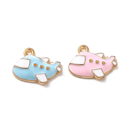 Подвески из эмали и сплава, золотой свет, шарм самолета