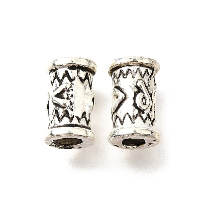 Сплавочные овальные бусины тибетского стиля , без кадмия и без свинца, колонка