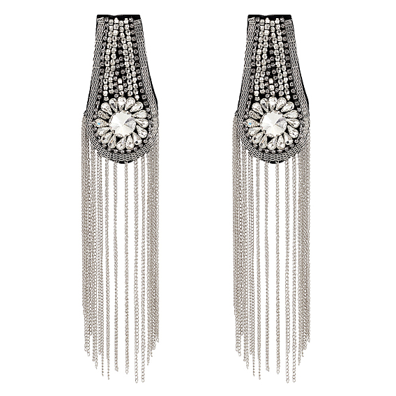 Железные погоны с кисточками, горный хрусталь из сплава пришить нагрудные значки в стиле панк, швейные украшения