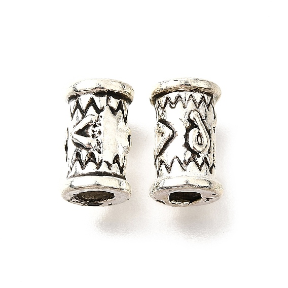 Сплавочные овальные бусины тибетского стиля , без кадмия и без свинца, колонка