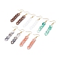 Chunky Acrylic Curb Chain Long Tassel Dangle Earrings, Brass Jewelry for Women