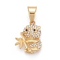 304 Stainless Steel Pendants, with Crystal Rhinestone, Panda