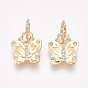Alloy Pendants, with Rhinestone, Butterfly, Crystal