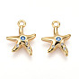 Латунные микро проложить кубического циркония прелести, морская звезда
