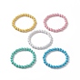 Acrylic Round with Cross Beaded Stretch Bracelet for Women