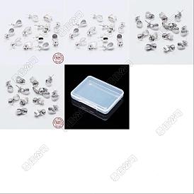 16Pcs 4 Styles 925 Sterling Silver Cup Pearl Bail Pin Pendants, For Half Drilled Beads