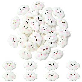 32 шт. 8 стили забавные непрозрачные кабошоны из смолы, облако со смайликом