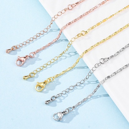 Латунных звено цепи ожерелья, 304 из нержавеющей стали застежкой омар, стойки покрытие, без свинца и без кадмия, долговечный